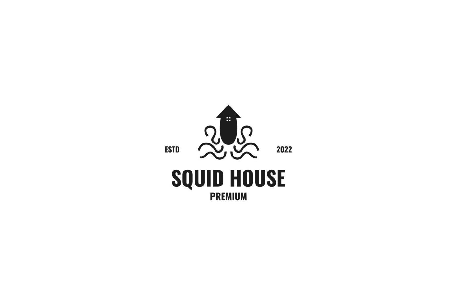 Squid house logo design vector illustration idea