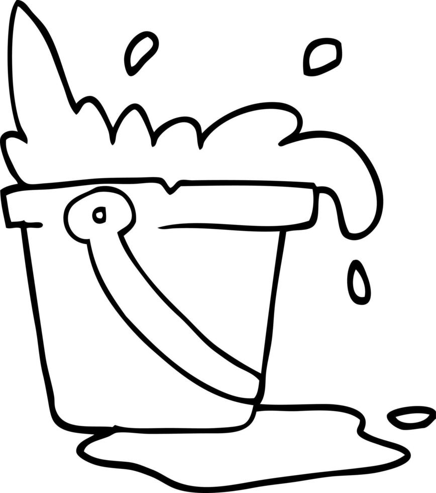 line drawing cartoon water and bucket 12148725 Vector Art at Vecteezy