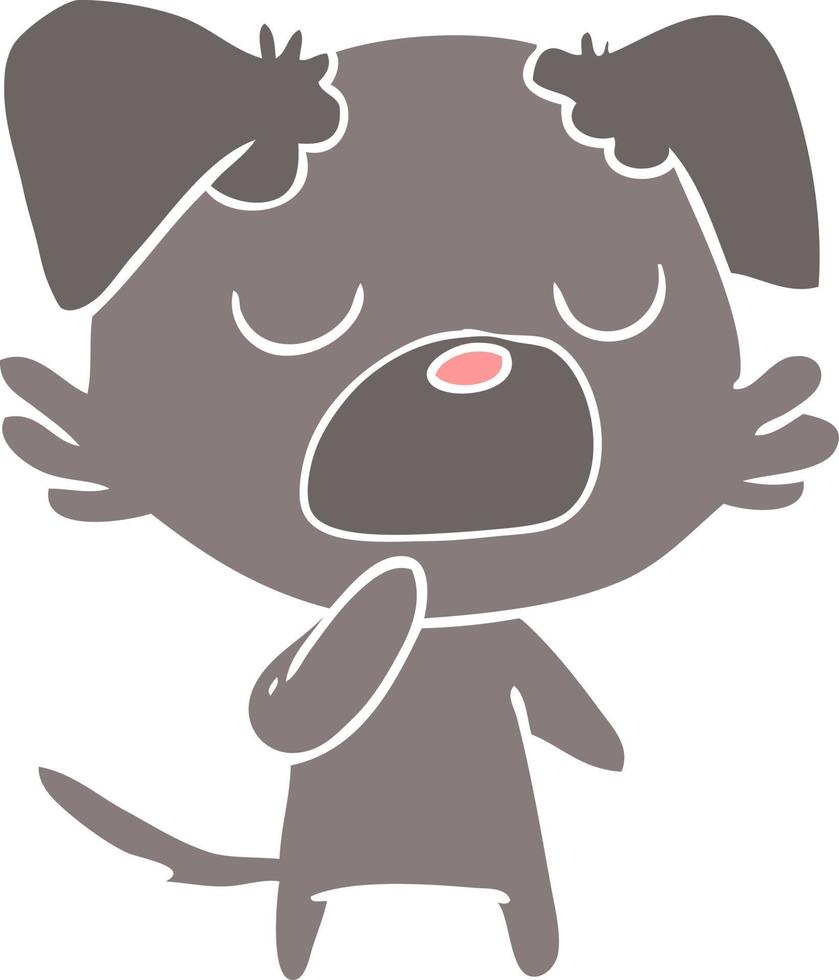 flat color style cartoon dog vector