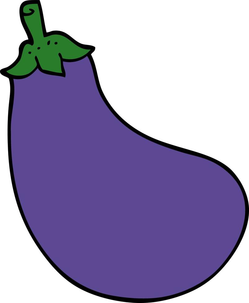 cartoon doodle eggplant vector