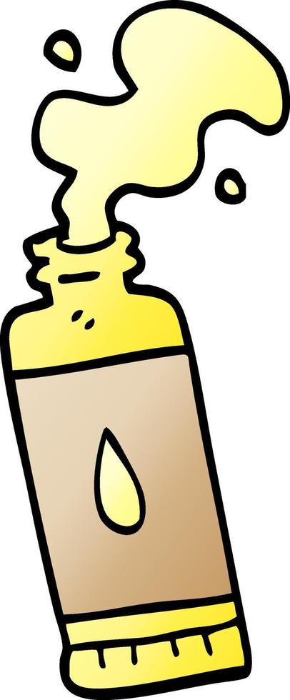 cartoon doodle squeezed lotion tube vector