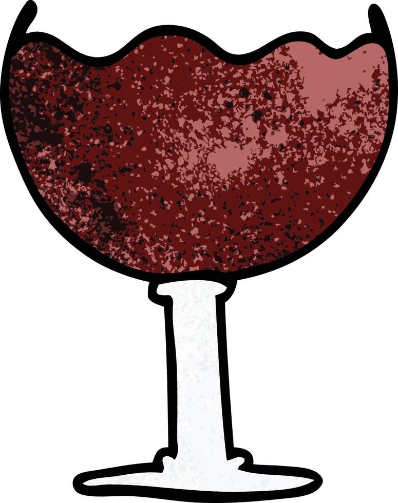 cartoon doodle glass of wine vector