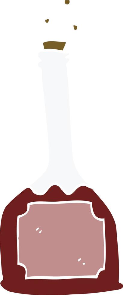 cartoon doodle bottle of red wine vector