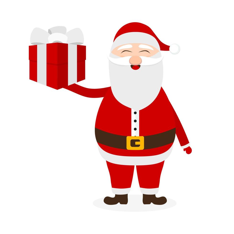 santa claus de pie sobre un fondo blanco vector