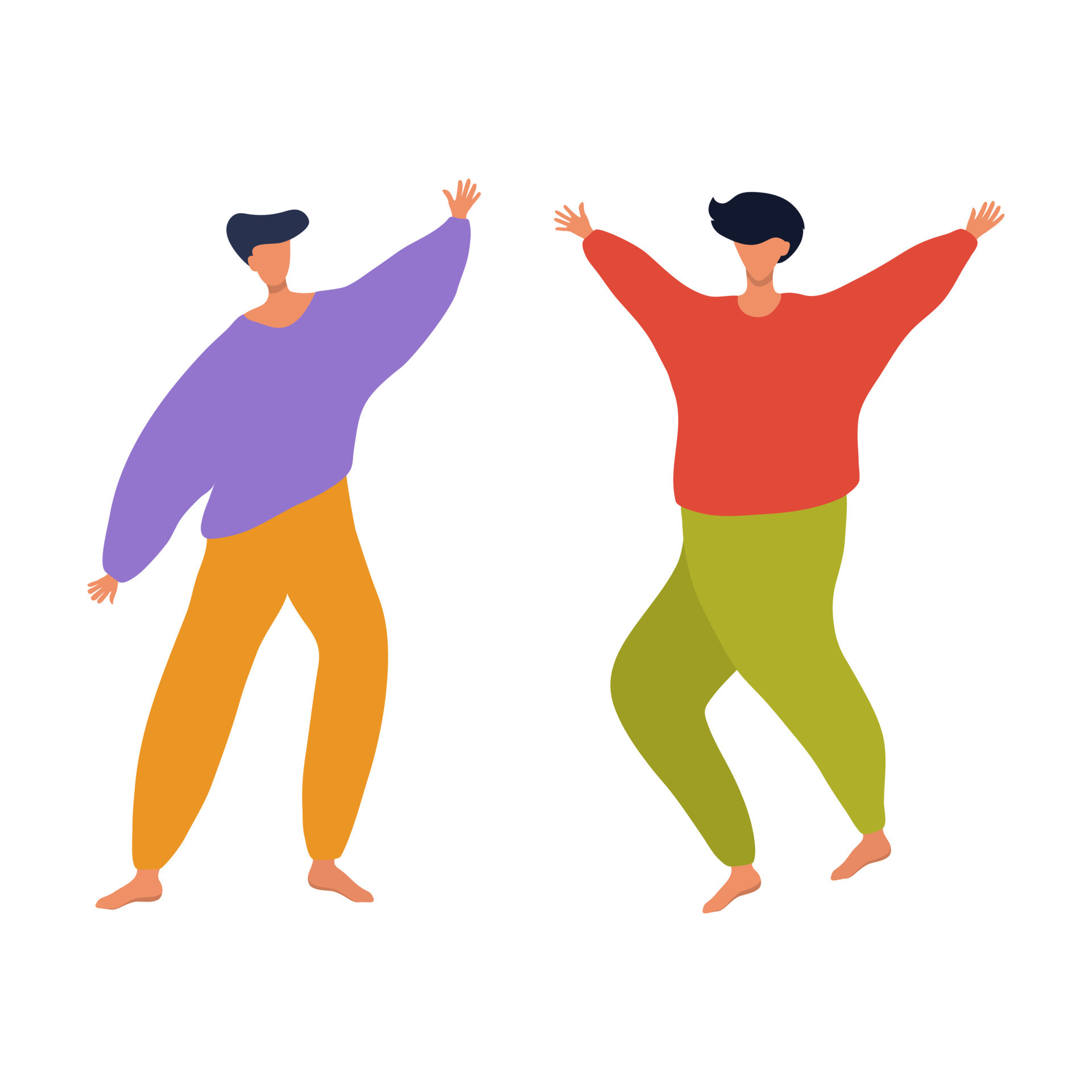Two male disco dancers in flat cartoon design. Vector minimalism. 12148856  Vector Art at Vecteezy