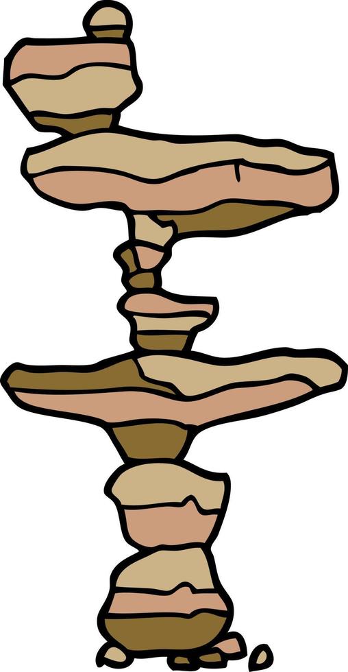 cartoon doodle of stacked stones vector