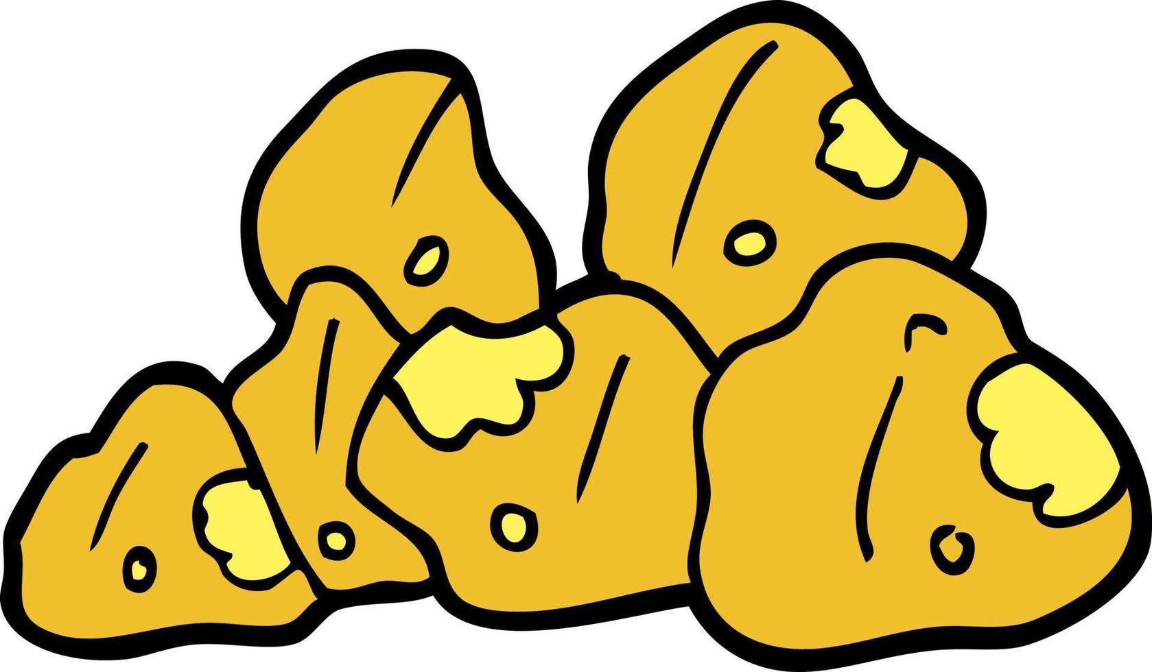 cartoon doodle gold clusters vector