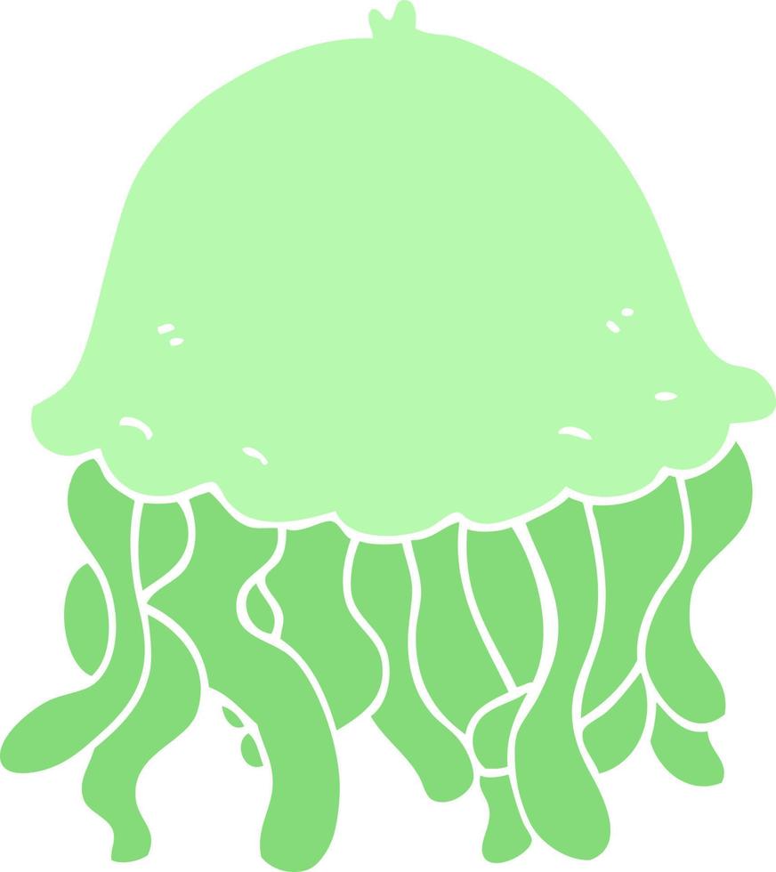 medusas de dibujos animados de estilo de color plano vector