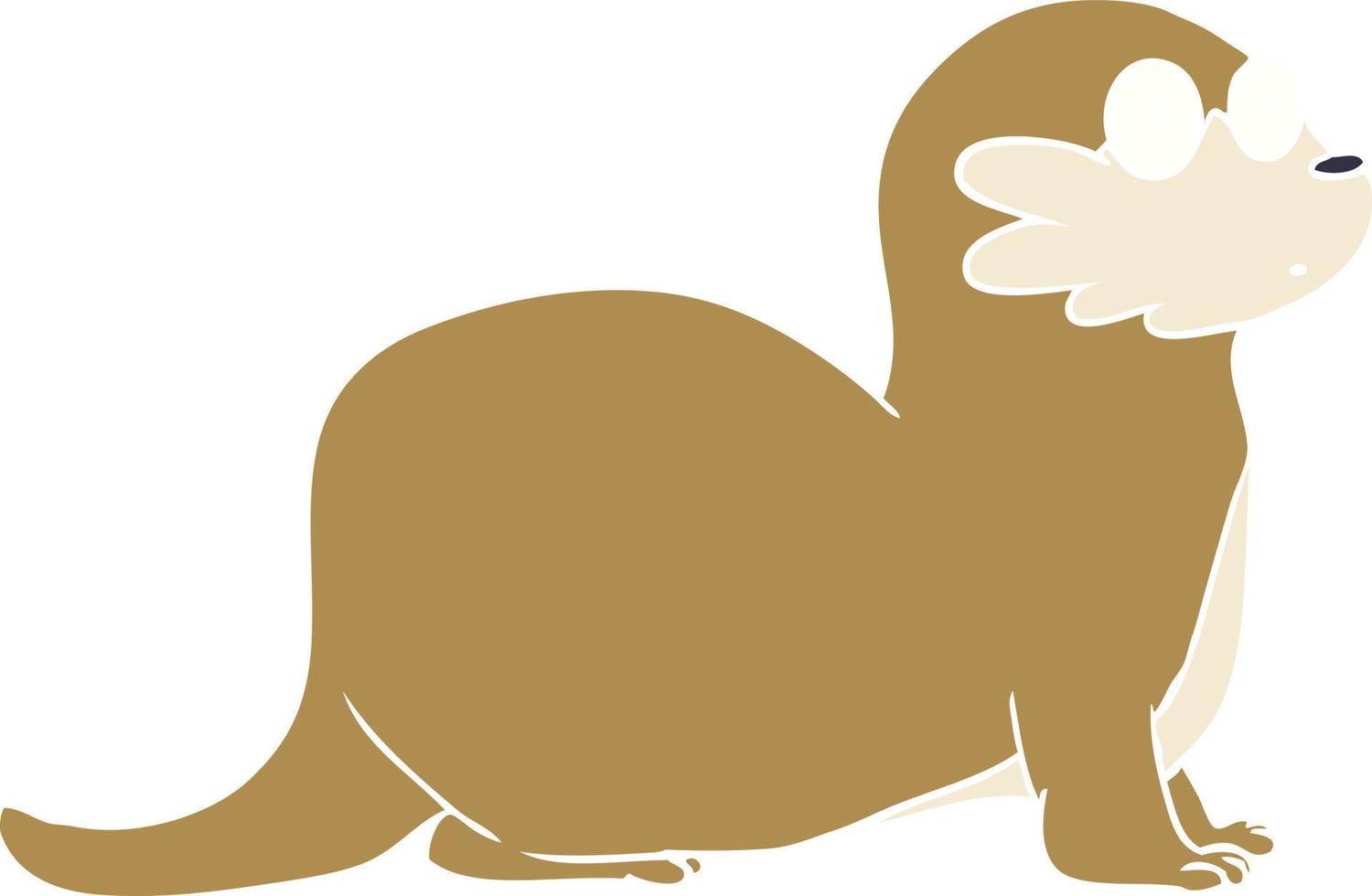 flat color style cartoon otter vector