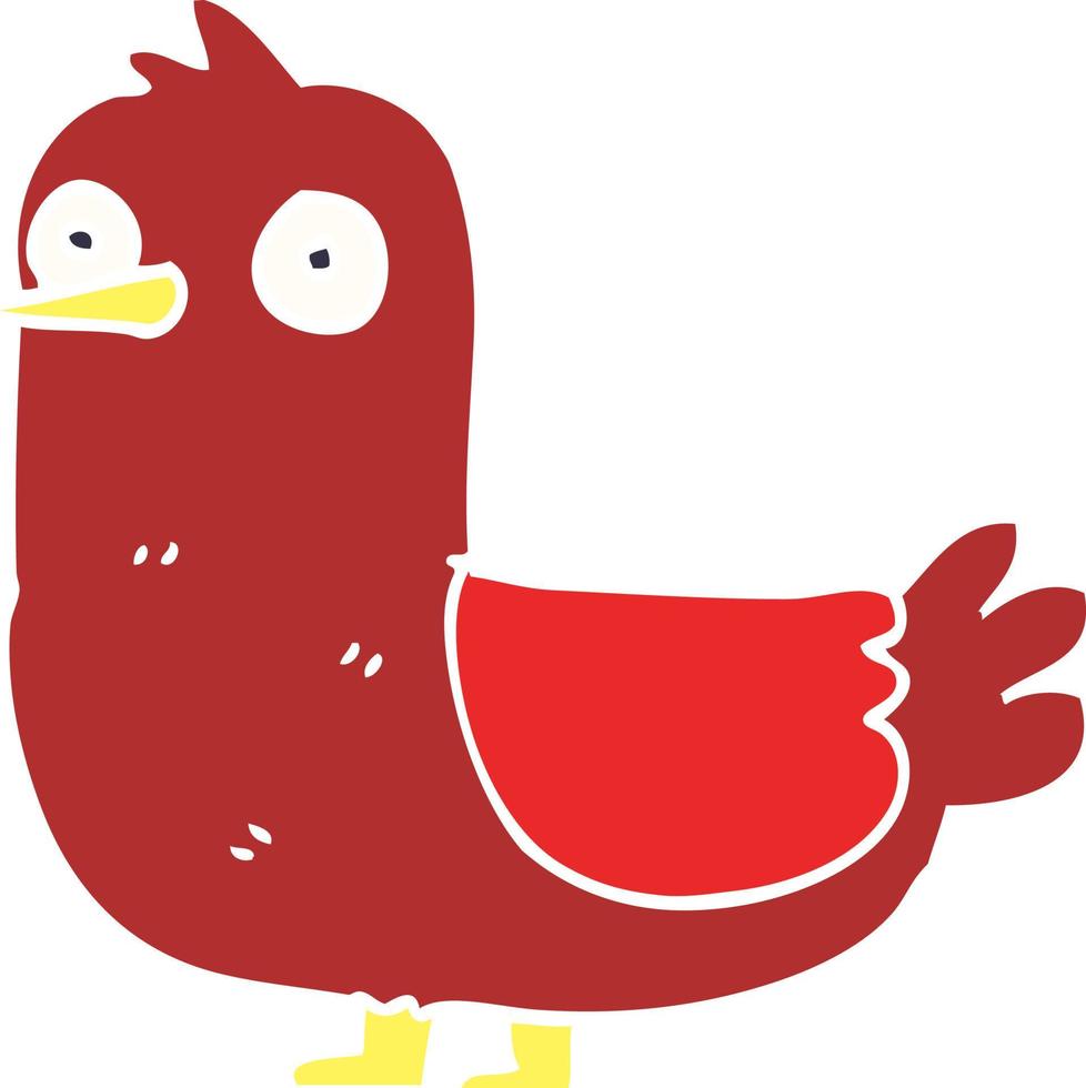 cartoon doodle red bird vector