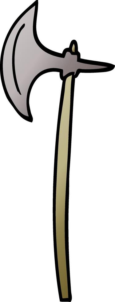 cartoon doodle medieval axe vector