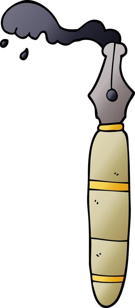 cartoon doodle fountain pen vector
