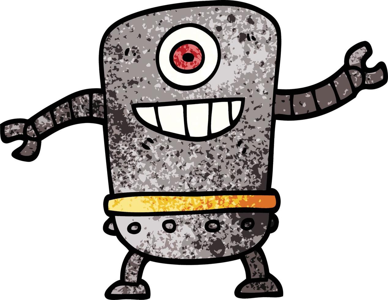 robot de garabato de dibujos animados vector