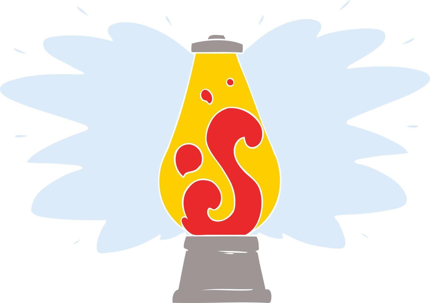 lámpara de lava retro de dibujos animados de estilo de color plano vector