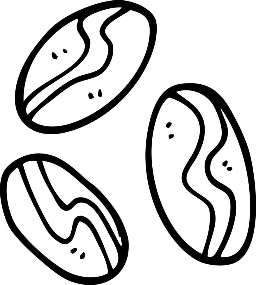 line drawing cartoon of coffee beans vector