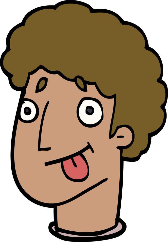cartoon doodle funny male face vector