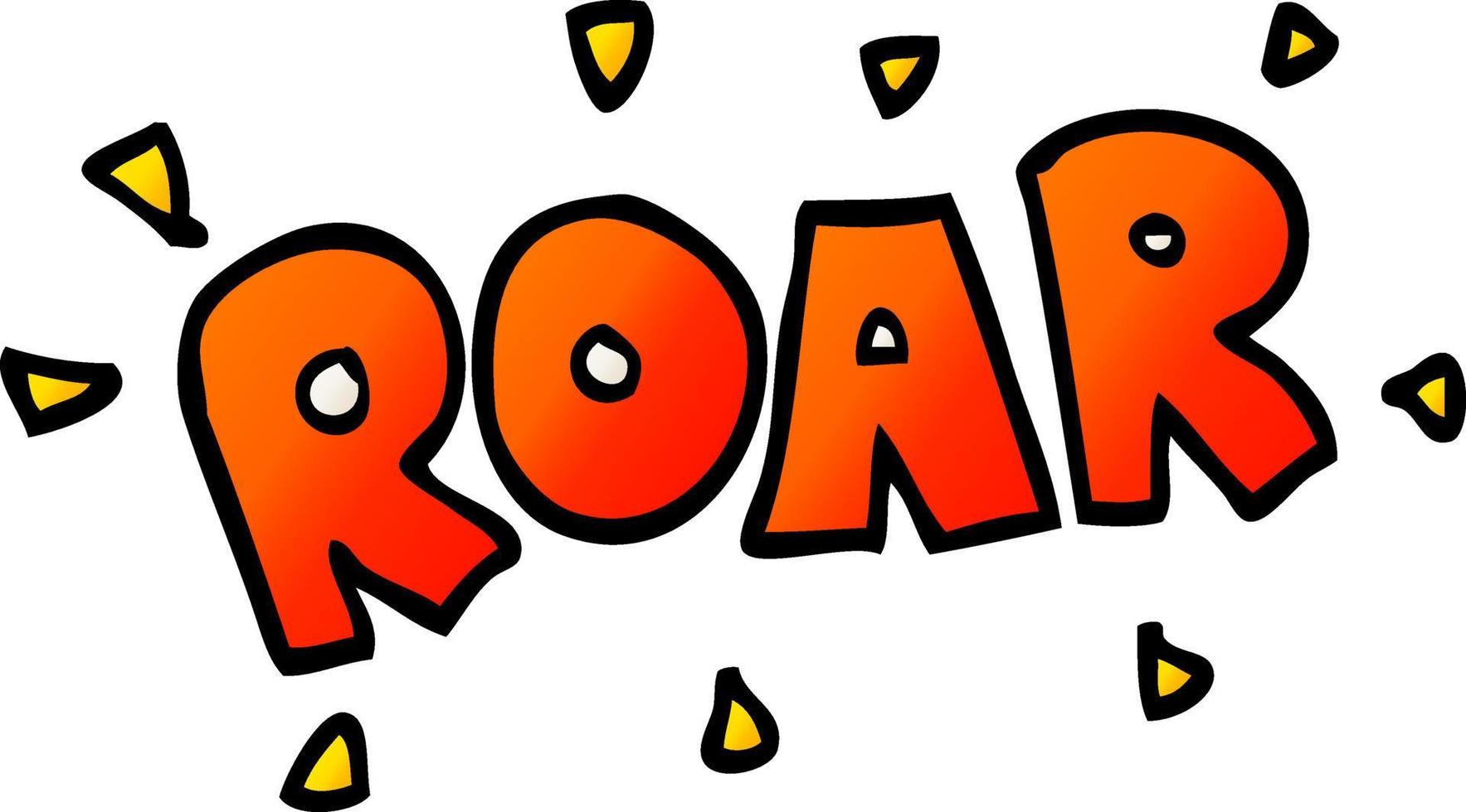 cartoon doodle roar sign vector