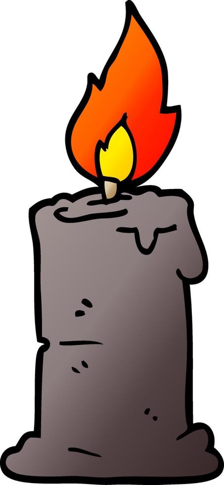 cartoon doodle burning candle vector