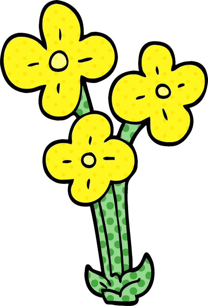 cartoon doodle bunch of flowers vector