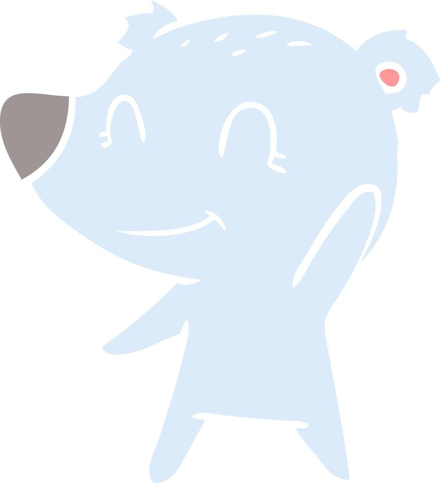 friendly bear flat color style cartoon vector