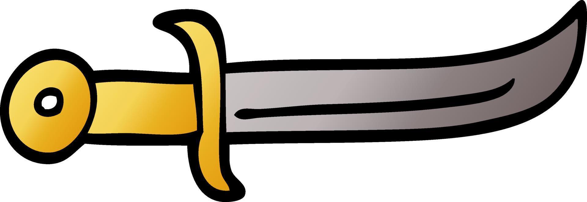 cartoon doodle curved dagger vector