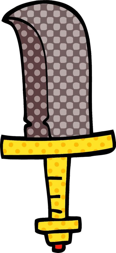 cartoon doodle old dagger vector