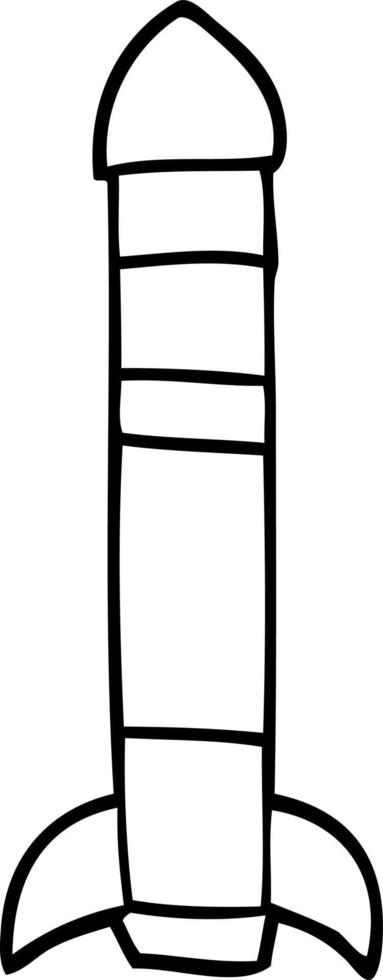 line drawing cartoon tall rocket vector