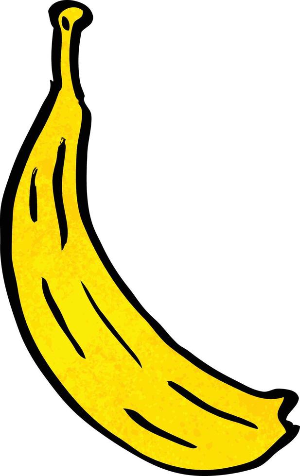 cartoon doodle yellow banana vector
