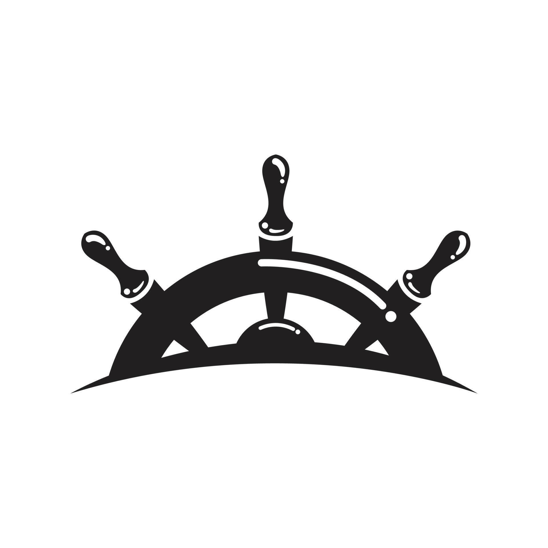 Ship steering wheel. Ship Steering Wheel Vector Icon, isolated on white