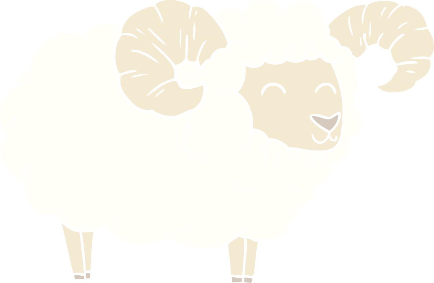 flat color style cartoon ram vector