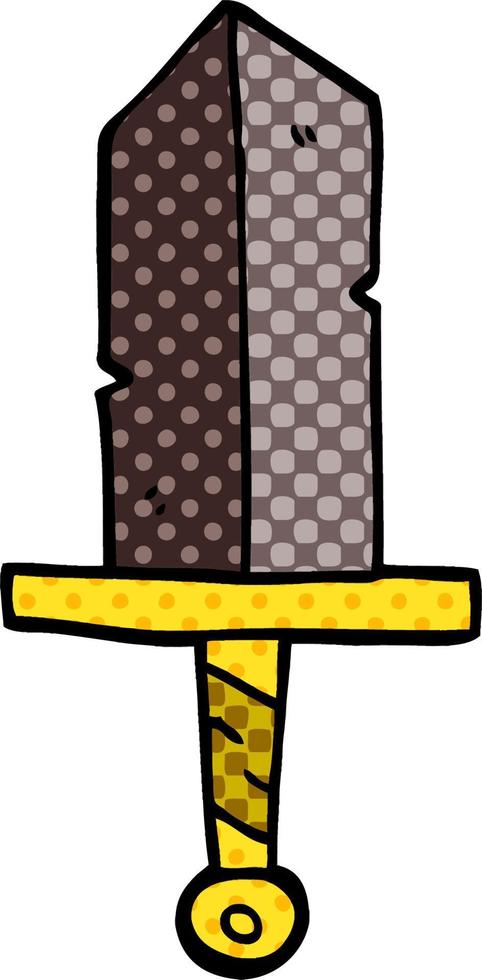 cartoon doodle dagger vector