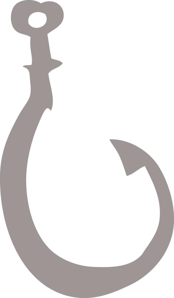 cartoon doodle big fish hook vector
