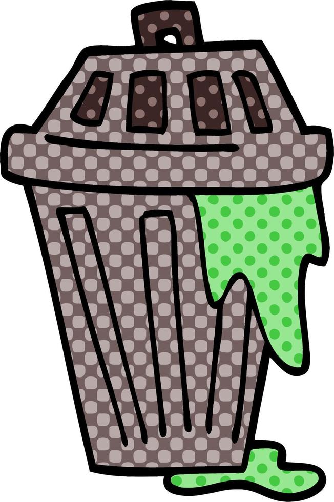 cartoon doodle waste bin vector