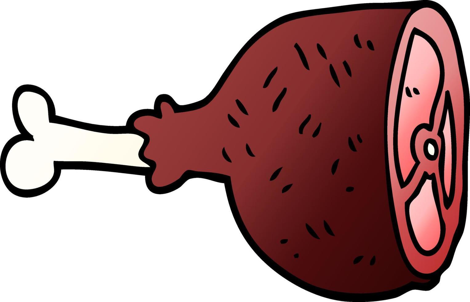 cartoon doodle meat joint vector