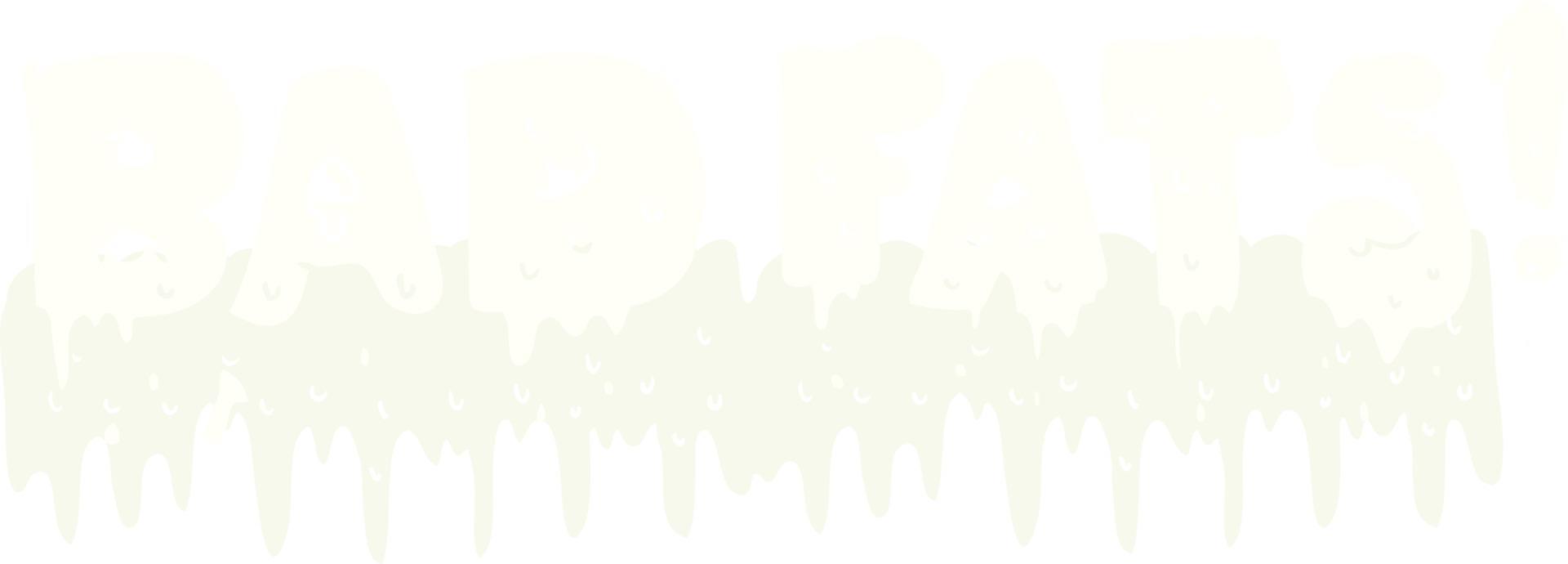 flat color illustration of a cartoon bad fats vector