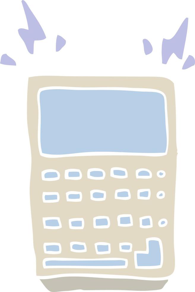 flat color style cartoon calculator vector