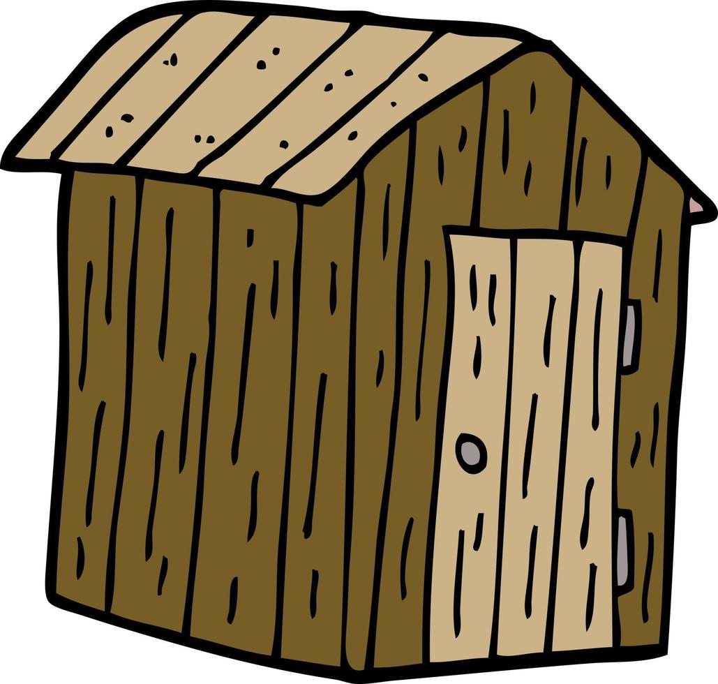 cartoon doodle wood shed vector