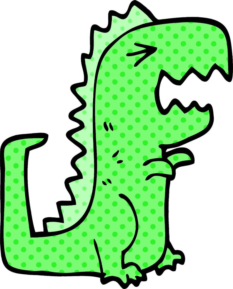 cartoon doodle roaring t rex vector