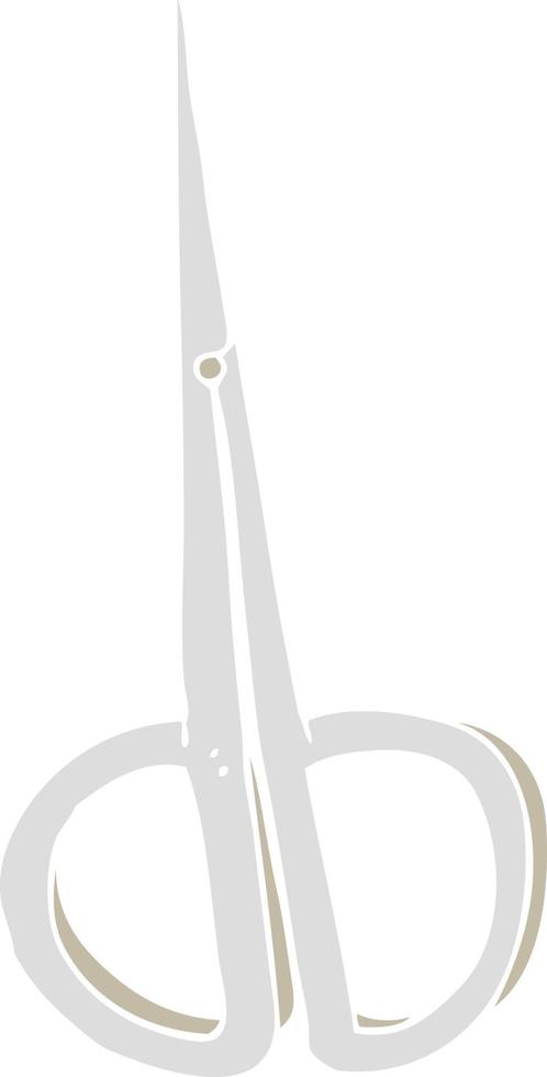 flat color illustration of a cartoon nail scissors vector