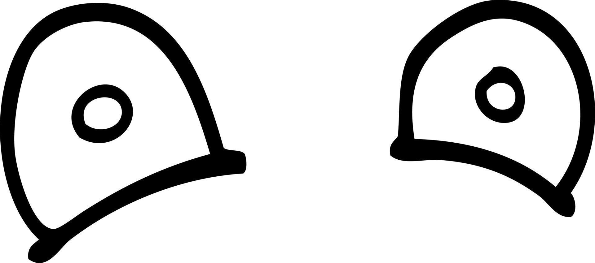 line drawing cartoon staring eyes vector