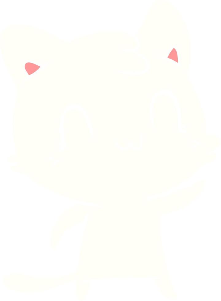 flat color style cartoon happy cat vector