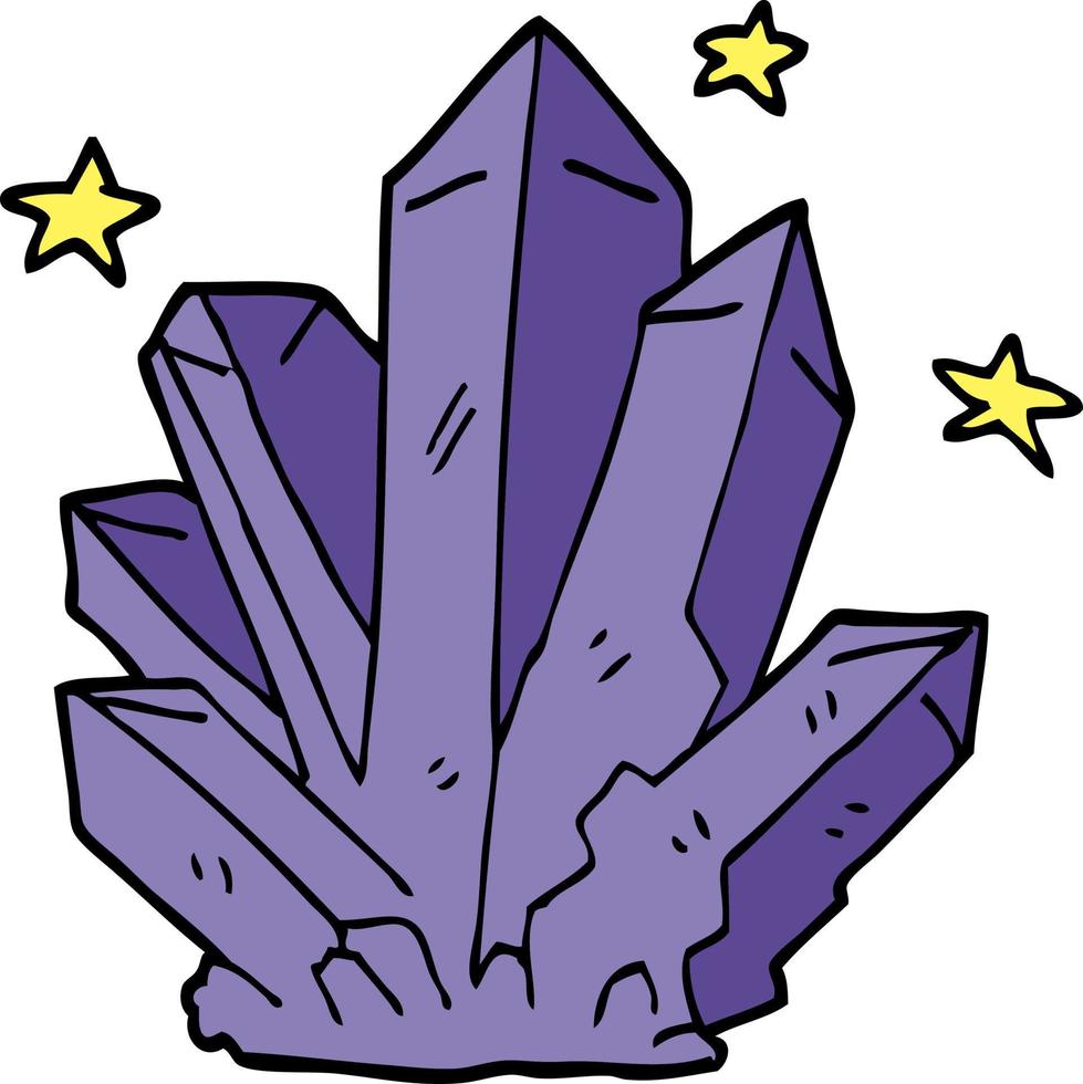 cartoon doodle magic crystal vector