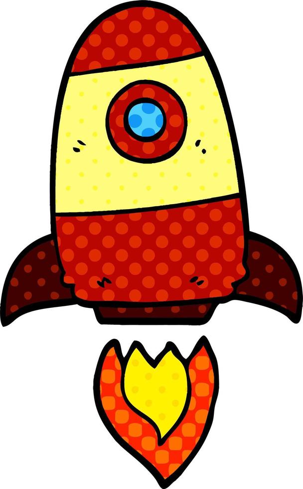 cartoon doodle space rocket vector