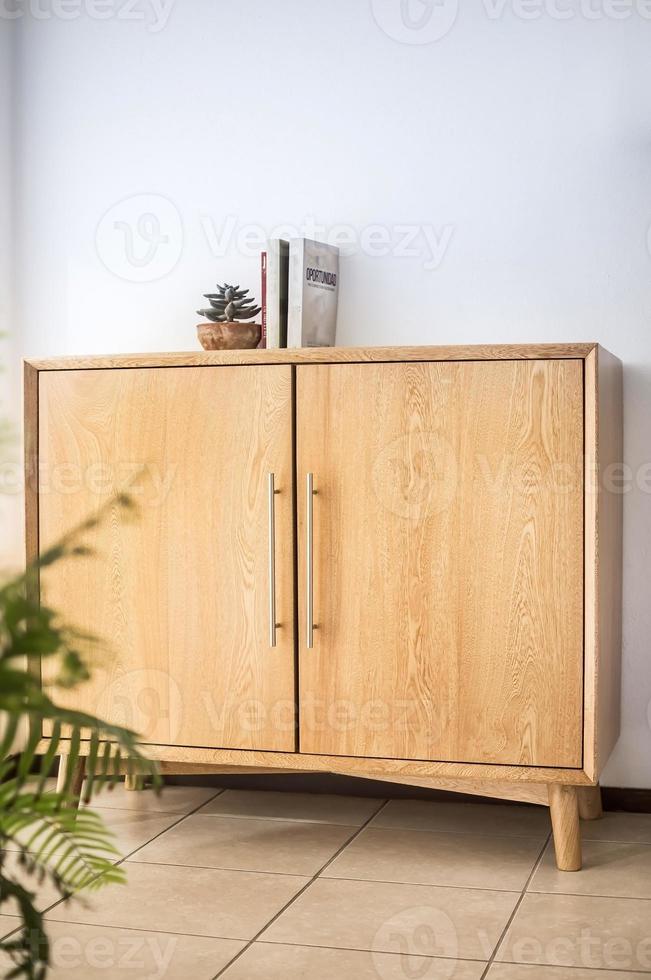 Classy and Modern Luxury Wooden Storage Buffet Cabinet for Home Interiors Furniture in Isolated Background photo