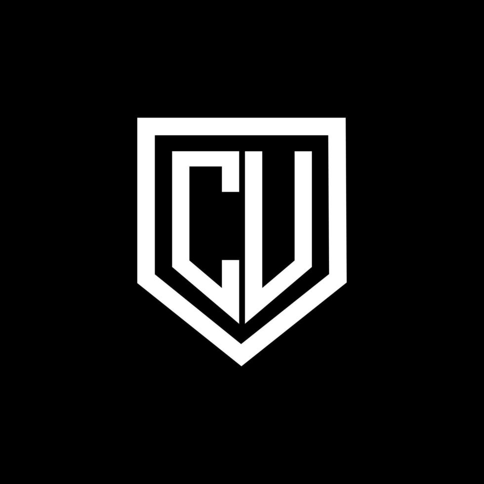 CU letter logo design with black background in illustrator. Vector logo, calligraphy designs for logo, Poster, Invitation, etc.