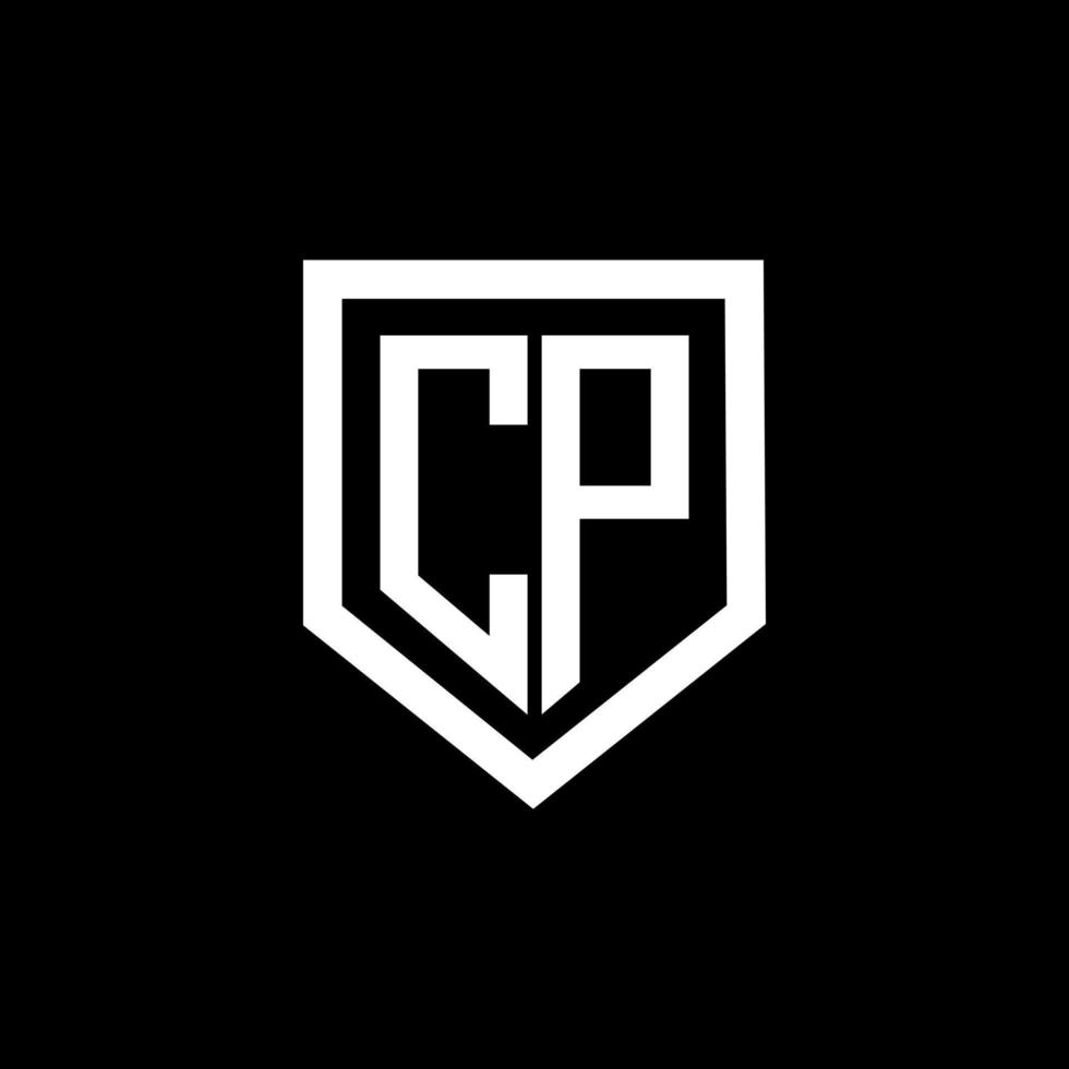 diseño de logotipo de letra cp con fondo negro en illustrator. logotipo vectorial, diseños de caligrafía para logotipo, afiche, invitación, etc. vector