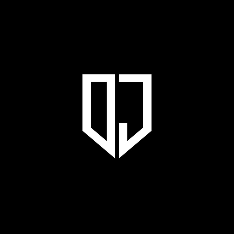 DJ letter logo design with black background in illustrator. Vector logo, calligraphy designs for logo, Poster, Invitation, etc.