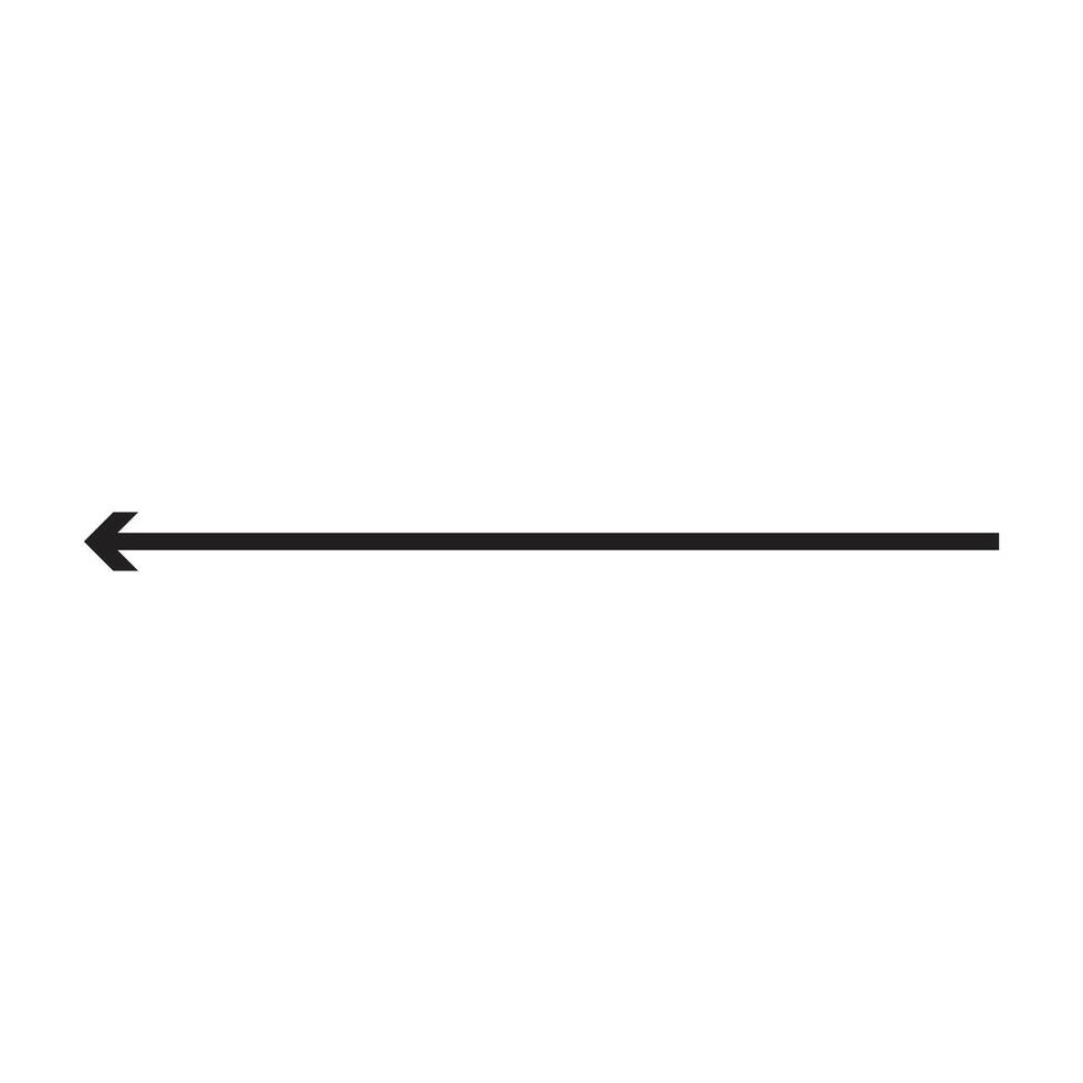 eps10 flecha larga vectorial negra que apunta al icono de arte de línea izquierda aislado en fondo blanco. símbolo de contorno de flecha en un estilo moderno y plano simple para el diseño de su sitio web, logotipo y aplicación móvil vector