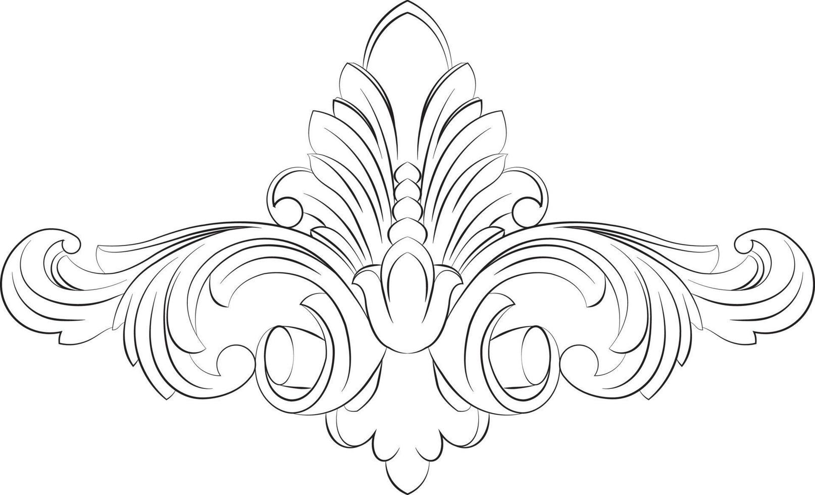 vintage barroco victoriana marco orla floral ornamento hojas rollo grabado retro flor modelo decorativo diseño tatuaje blanco y negro japonés filigrana caligráfico vector heráldico remolinos