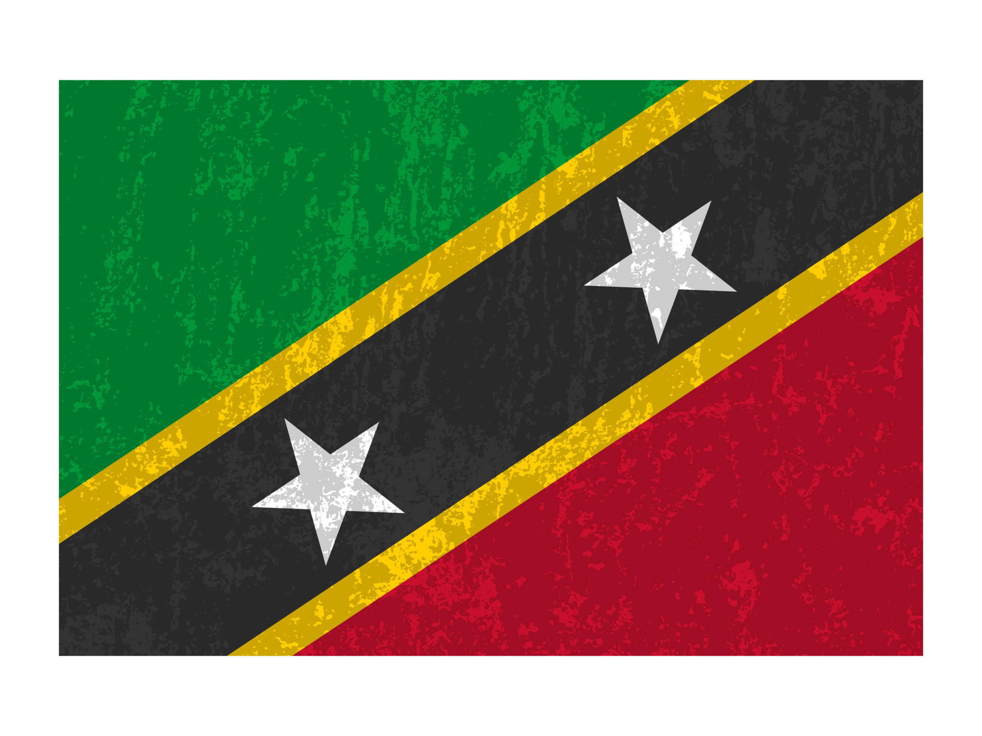 Saint Kitts and Nevis flag, official colors and proportion. Vector